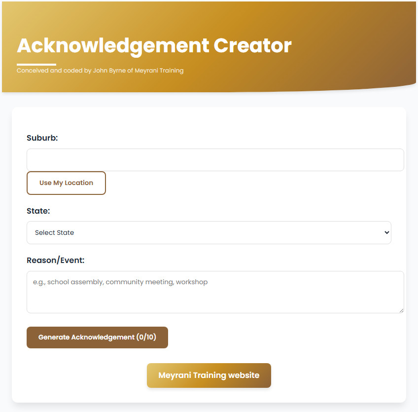 Acknowledgement of Country App